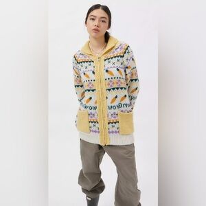 Urban Outfitters Kimchi Blue Sprouted Zip-Front Cardigan XS/S